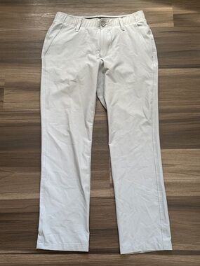 Men's Light Gray Stretch Under Armour Pants - Slim Comfort Fit